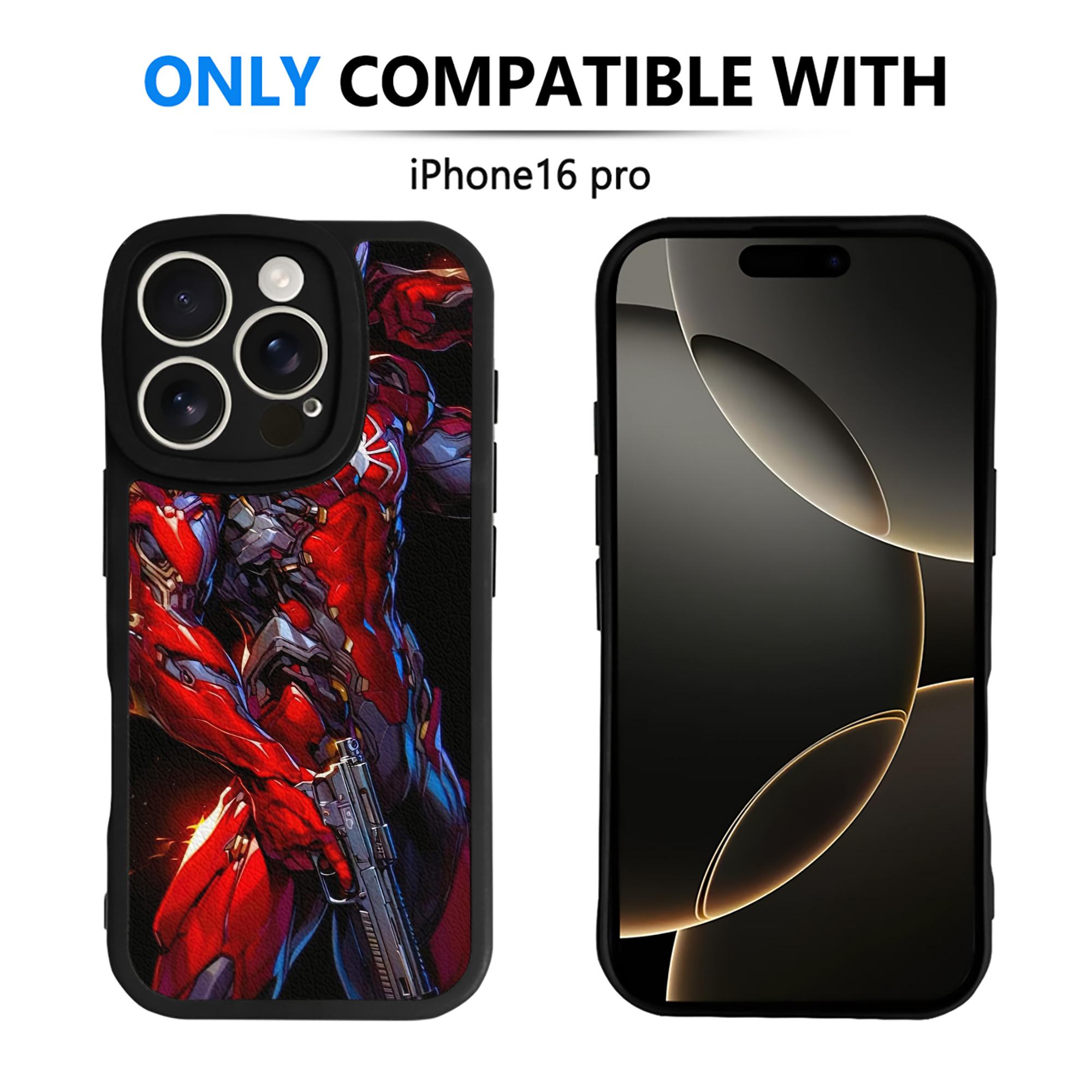 （画像用） Spider Man スパイダーマン 【iPhone 16シリーズ対応】シリコンスマホケース（レザー調） 材質：シリコン
